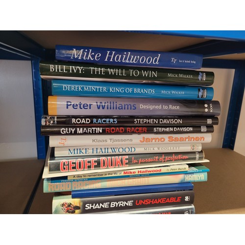 20 - A collection of motorcycle related hardback books, primarily racing related, titles to include; Shan... 