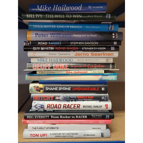 20 - A collection of motorcycle related hardback books, primarily racing related, titles to include; Shan... 