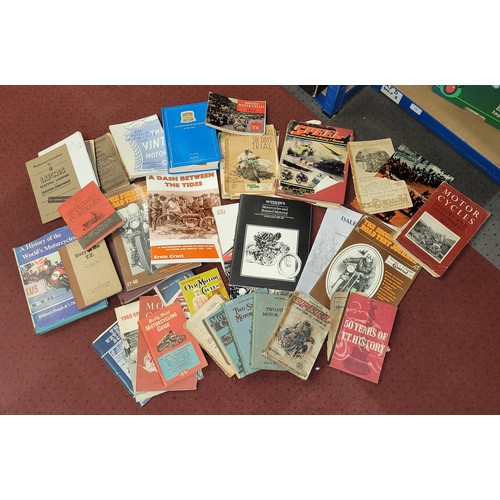 23 - A collection of motorcycle related hardback and paperback books, to include G.S Davison 'The Story O... 