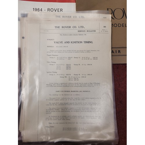 24 - A collection of early Rover car related books, to include spare parts/price lists, service bulletins... 