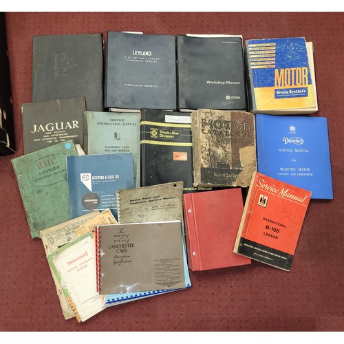 27 - A large collection of mid 20th century motor vehicle and engineering related workshop manuals, maker... 