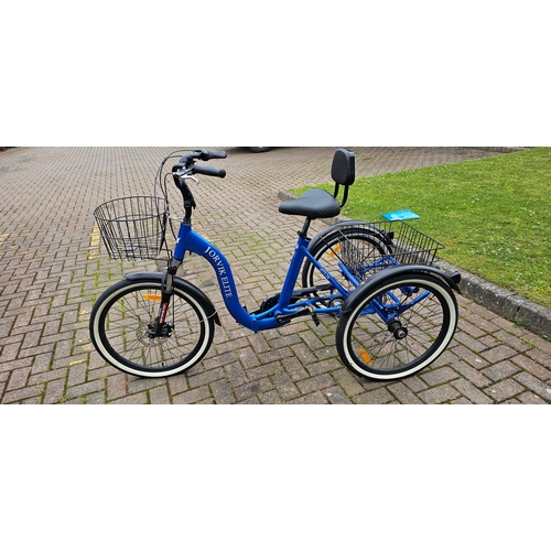 16 - Jorvik JET-1 Elite low step through folding Tricycle, with back rest saddle, as new, unused, purchas... 