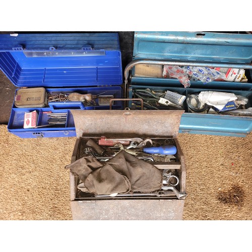 41 - 3 x small tool boxes containing a qty of hand tools.