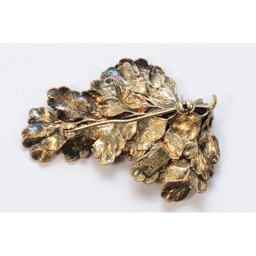 26 - Flora Danika, a Danish silver gilt floral brooch, 50mm, 10gm