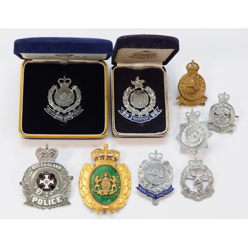 71 - Nine mixed county Police hat badges