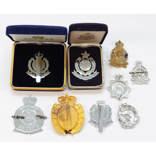 71 - Nine mixed county Police hat badges