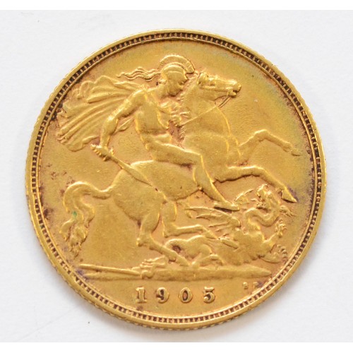 100 - Edward VII, half sovereign, 1905