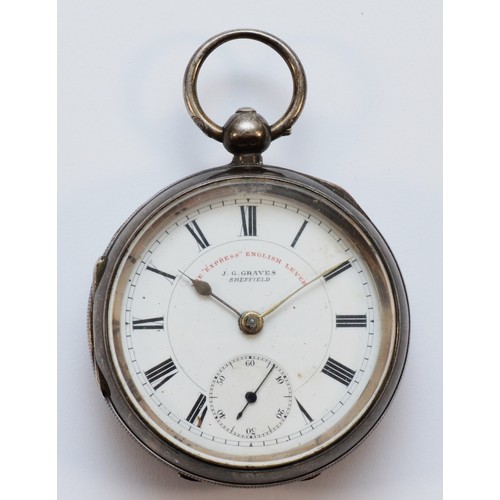 111 - J.G. Graves, a silver open face pocket watch, Birmingham 1902, 50mm, working when catalogued