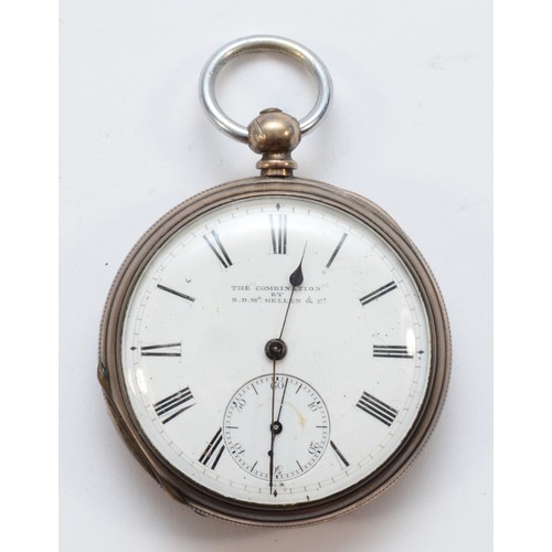 117 - S.D. McKeller, Manchester, a fine silver key wind open face pocket watch, 46mm, working when catalog... 