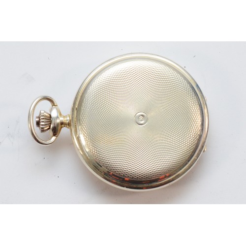 120 - Sewills, Liverpool, a modern silver keyless wind half hunter pocket watch, 48mm, working when catalo... 