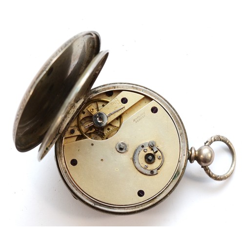 121 - G. Raule, a continental low grade silver key wind open face pocket watch, 48mm,working when catalogu... 