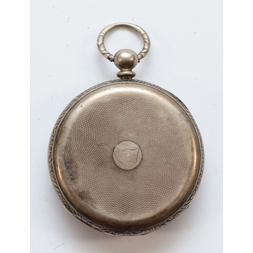 121 - G. Raule, a continental low grade silver key wind open face pocket watch, 48mm,working when catalogu... 