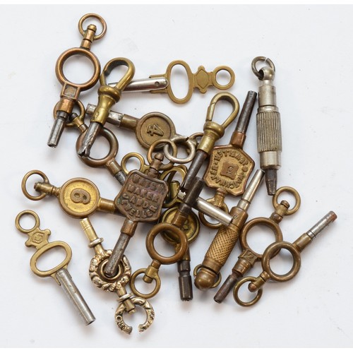 132 - 18 various pocket watch keys