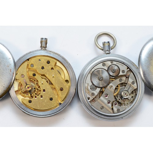 141 - Jaeger LeCoultre, a military pocket watch, GS/TP, XX 373914 broad arrow and another military pocket ... 