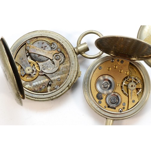 143 - A WWI military sixty second stop watch, broad arrow, Rotherham & Sons Ltd, Mark II 5976, 1917 and an... 