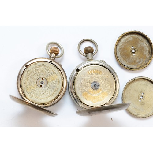 144 - Hebdomas, a silver pocket watch, London 1913, incomplete and other 8 day parts