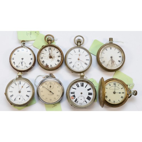 146 - Eight base metal pocket watches, spares or repair