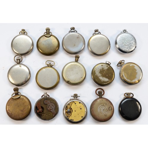 151 - Fifteen various base metal pocket watches, spares or repair.