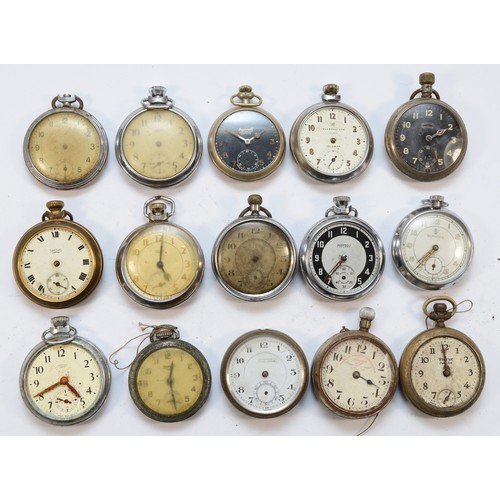 152 - Fifteen various base metal pocket watches, spares or repair.