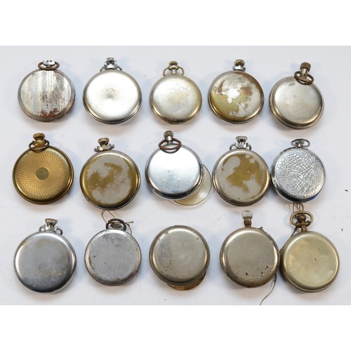 152 - Fifteen various base metal pocket watches, spares or repair.