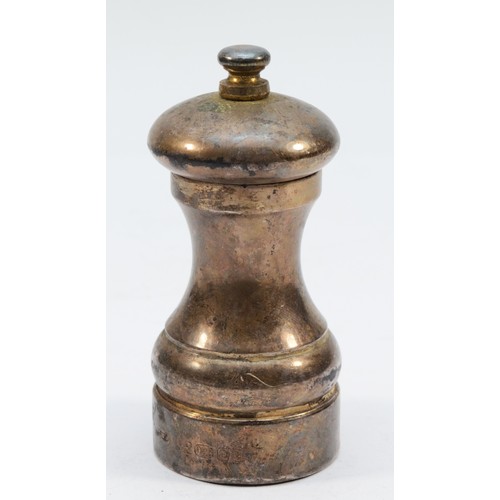 291 - A silver pepper grinder, London 2001, Cole and Mason grinder, 10cm.