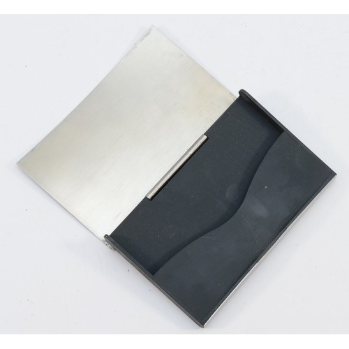 310 - Georg Jensen, a brushed stell visiting card case, 9.5 x 6cm.