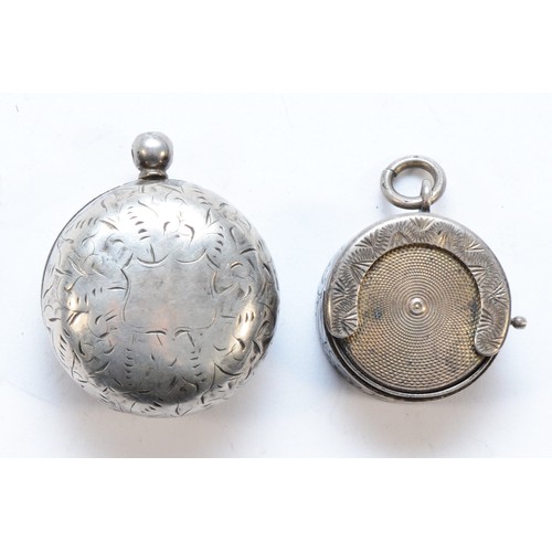 330 - A Victorian silver sovereign case, Birmingham 1890, lacking push button and a slide action example, ... 