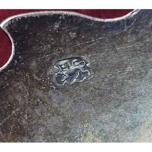 336 - A George III silver bottle ticket, c.1760, incised MOUNTAIN, maker and lion passant only, 5cm, 11gm.... 