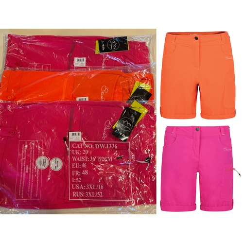 4 - 3 x Size 20 Dare2B Active Water Repellent shorts. 2 x Pink. 1 x Orange.