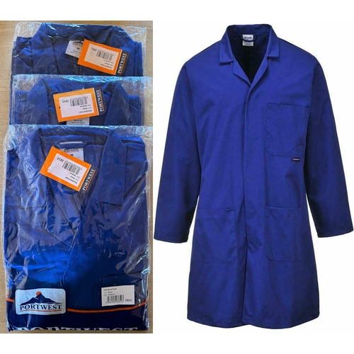 5 - 3x Size Medium Portwest work coats blue