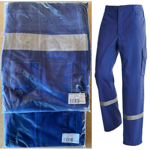 66 - x2 Size 36 Hi Viz Work Trousers Royal Blue