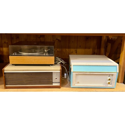 98 - A Philips turntable together with a Ferguson portable record player and a reproduction GPO portable ... 