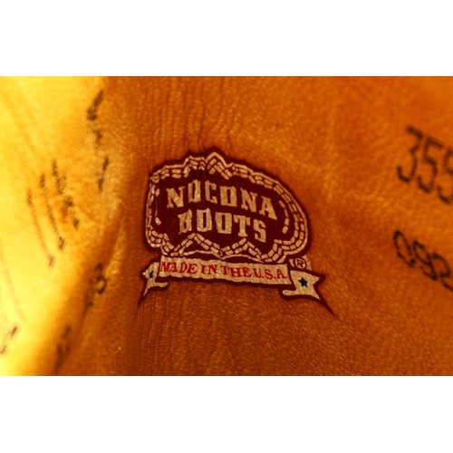 82 - Cowboy Boots, Pre-worn Leather, Nocona label, size 11½ E Tan patchwork, together with size 11½ B buf... 