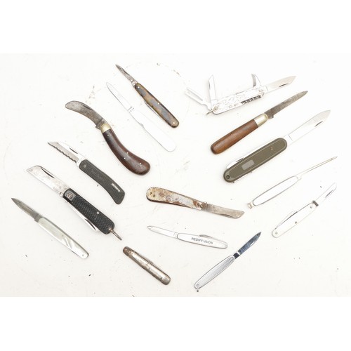 148 - A Sterling Silver cased multi-tool penknife and 14 other penknives