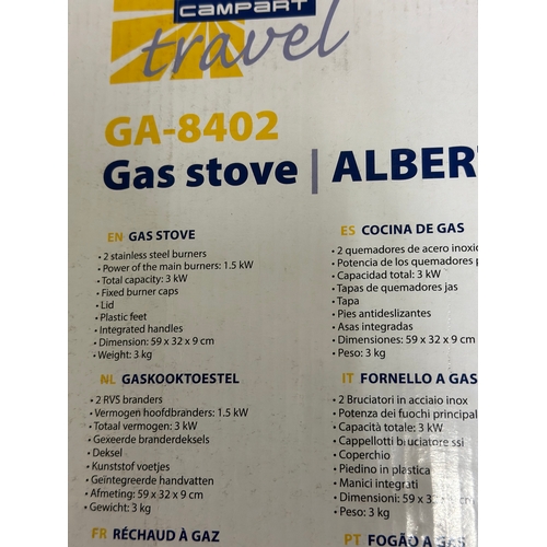 150 - Campart Travel Gas stove - GA 8402 - Alberta
30 MBAR Butagaz. New in wrapper, boxed, Stainless steel... 