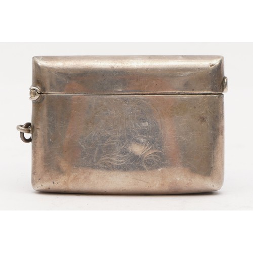 37 - An Edwardian silver vesta case, Birmingham 1905, with petrol lighter interior49gm