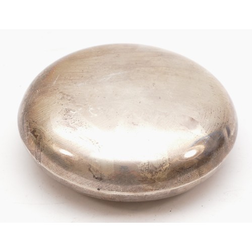 43 - A circular silver presentation tobacco box, Walker & Hall, c.1918, inscribed 