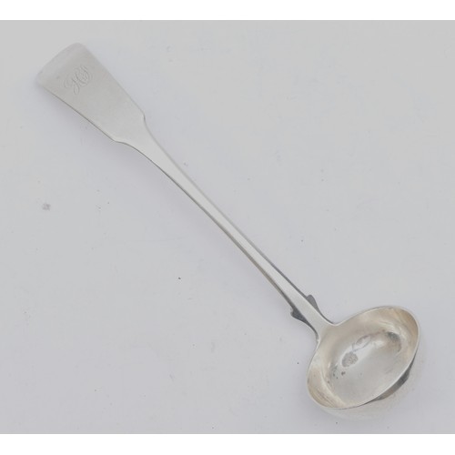 52 - A Scottish George IV silver fiddle pattern toddy ladle, Glasgow 1828, 17cm, 43gm