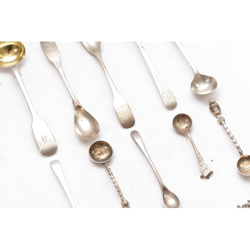 55 - A collection of Georgian and later condiment spoons, 85gm