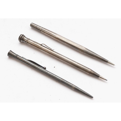 61 - Three silver propelling pencils