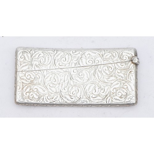 100 - An Edwardian silver arched card case, Birmingham 1901, 8cm, 44gm