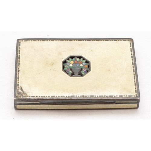 101 - An Austrian Art Deco silver and enamel visiting card case, 9 x 6 x 1cm, 139gm