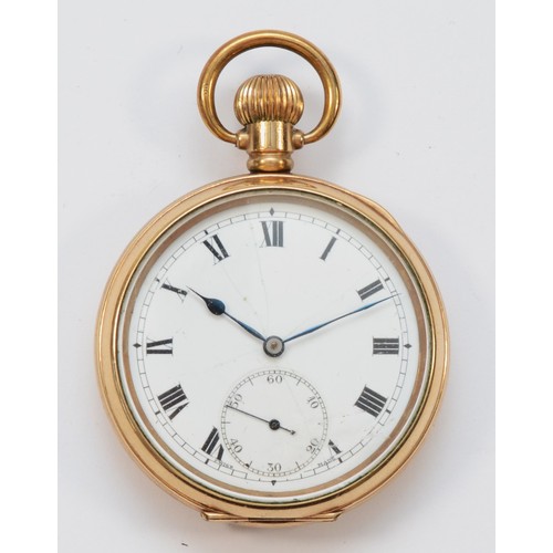 131 - Cortebert, a gold plated keyless wind pocket watch, with17 jewel, 4 adjustment cal 520 movement, 50m... 