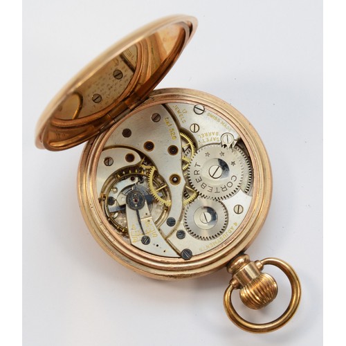 131 - Cortebert, a gold plated keyless wind pocket watch, with17 jewel, 4 adjustment cal 520 movement, 50m... 