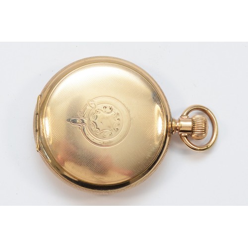 132 - Elgin, a gold plated keyless wind full hunter pocket watch, 7 jewel movement, numbered 29,046,445, e... 