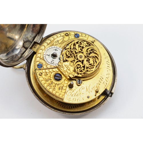 134 - Edward Morgan, London, silver cased fusee pocket watch, London 1799, the movement signed and numbere... 