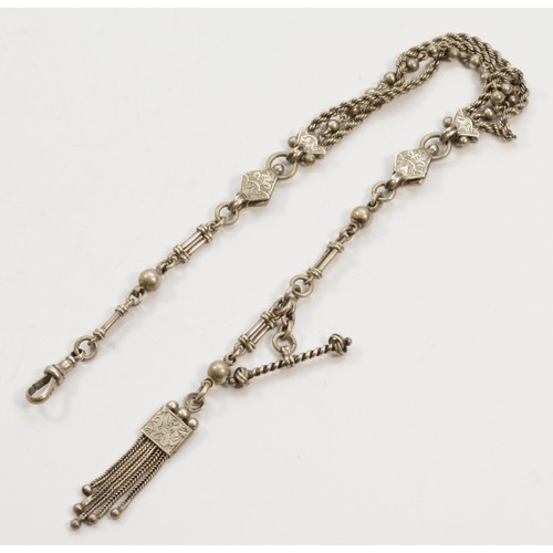 139 - A Victorian silver albertina, with tassel, 31cm overall, 20gm