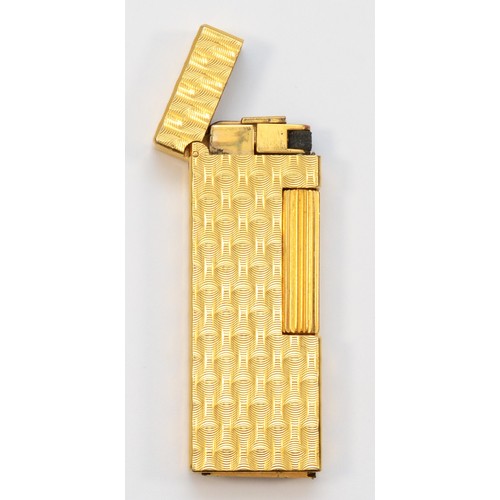 108 - Dunhill, a gold plated rollagas lighter, serial number 178541