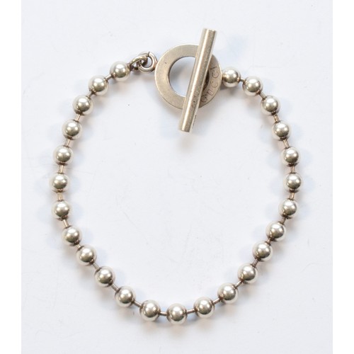 193 - Gucci, a silver 5mm bead bracelet, 18.5cm