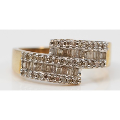 265 - A 9ct gold vari-cut diamond dress ring, stated diamond weight 0.50ct, N, 3.4g